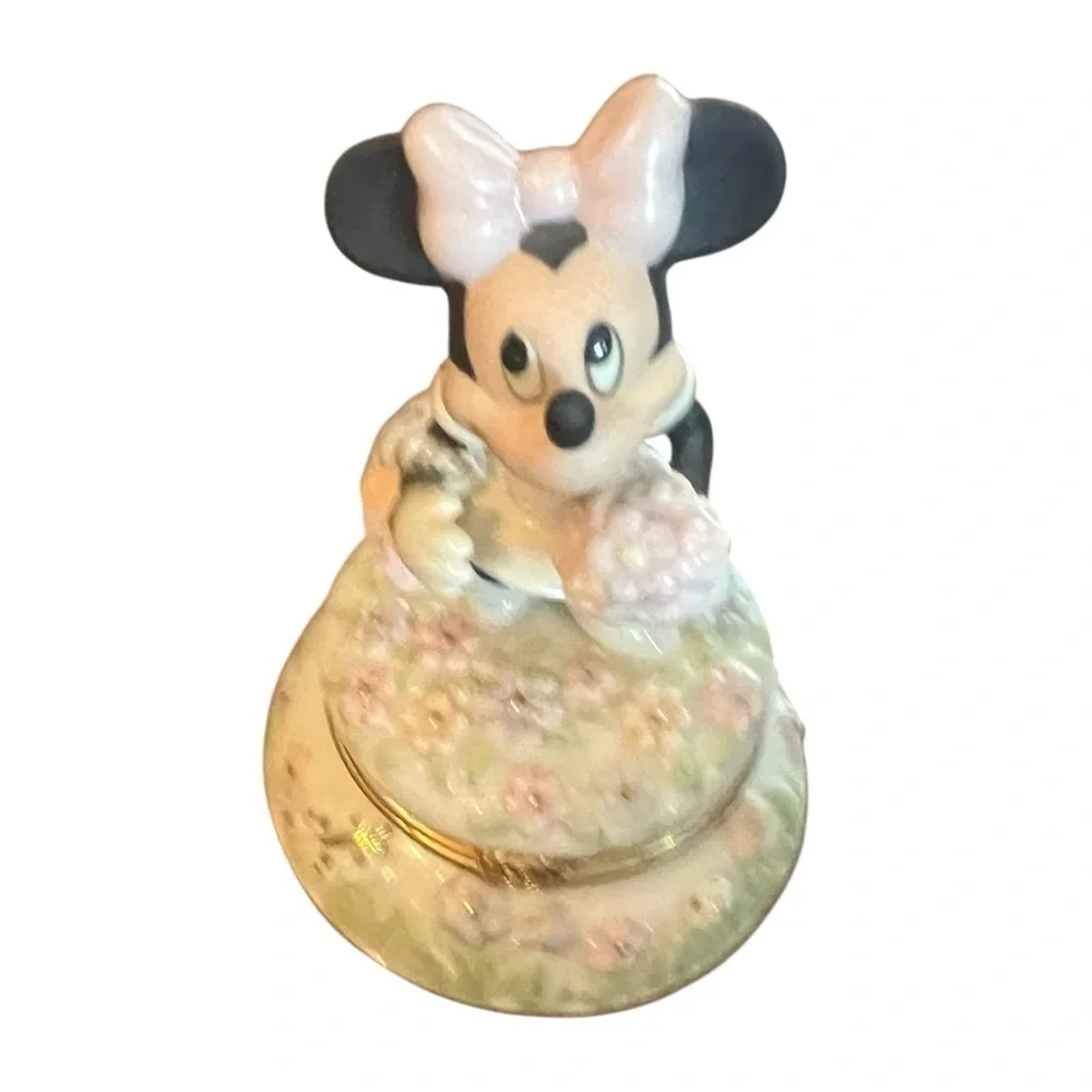 Lenox Blooms for Minnie Floral Trinket Box Cream and Pink